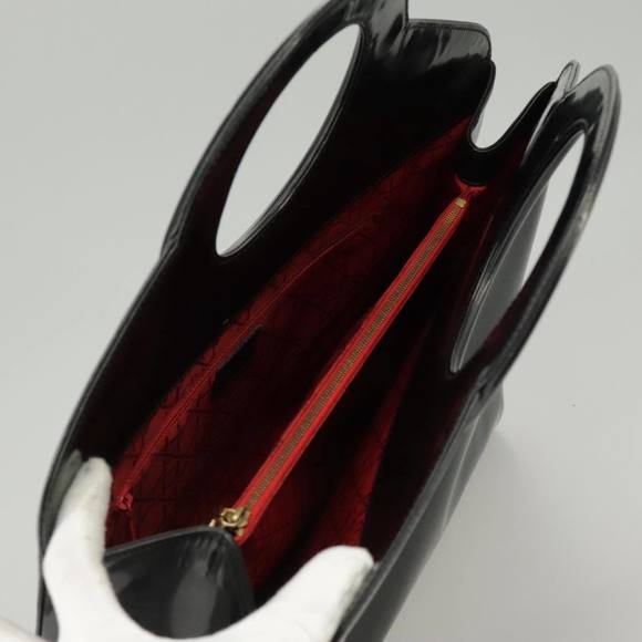 Christian Dior Hand Bag Patent leather Black Gold Auth 100880 - Picture 15 of 16